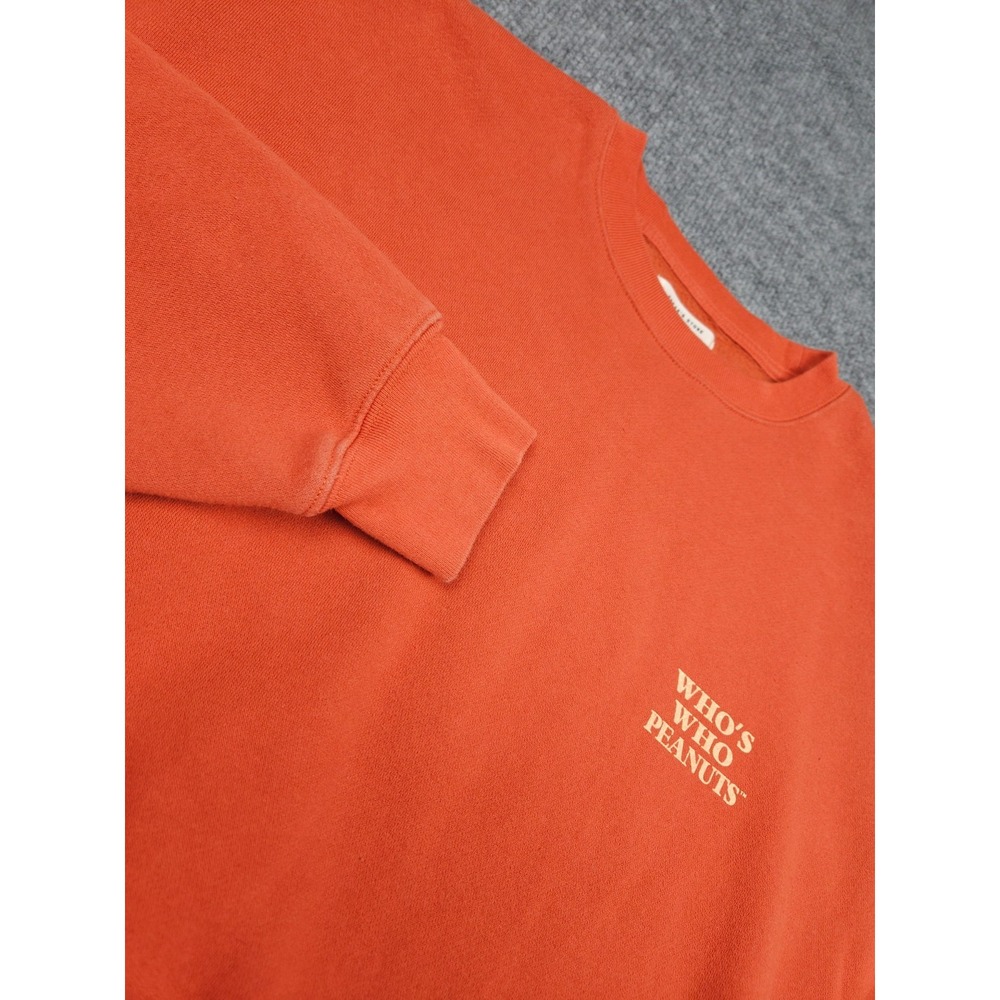 FREAK'S STORE Peanuts Sweater Sweatshirt Adult One Size Relaxed Orange Graphic